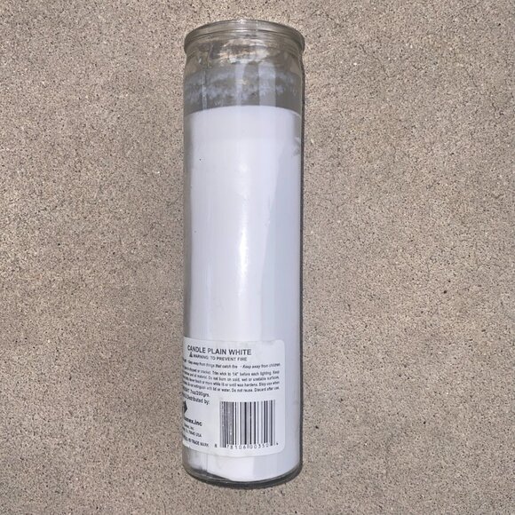 White Glass Jar Pillar Candle - Picture 5 of 10